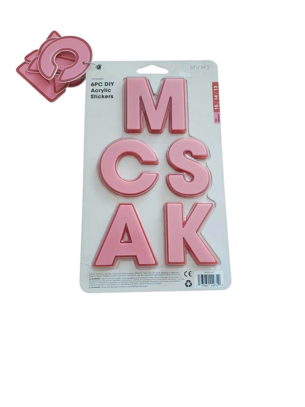 MVMT Personalized Phone Case (Includes 6 Letters) Pink | iPhone 13/14/15